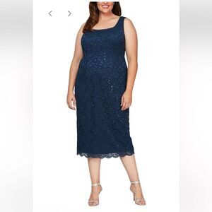Alex Evenings Sequin Lace Dress - Formal Gala Wedding Guest - 14W